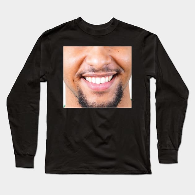 Funny customized face mask with  smile mouth Long Sleeve T-Shirt by jack22